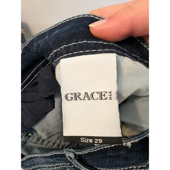 Grace in LA Women's Blue Boot Cut Jeans - Picture 6 of 9
